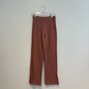 Salty Rust Brown 100% Cotton High Rise Flare Pants Size S